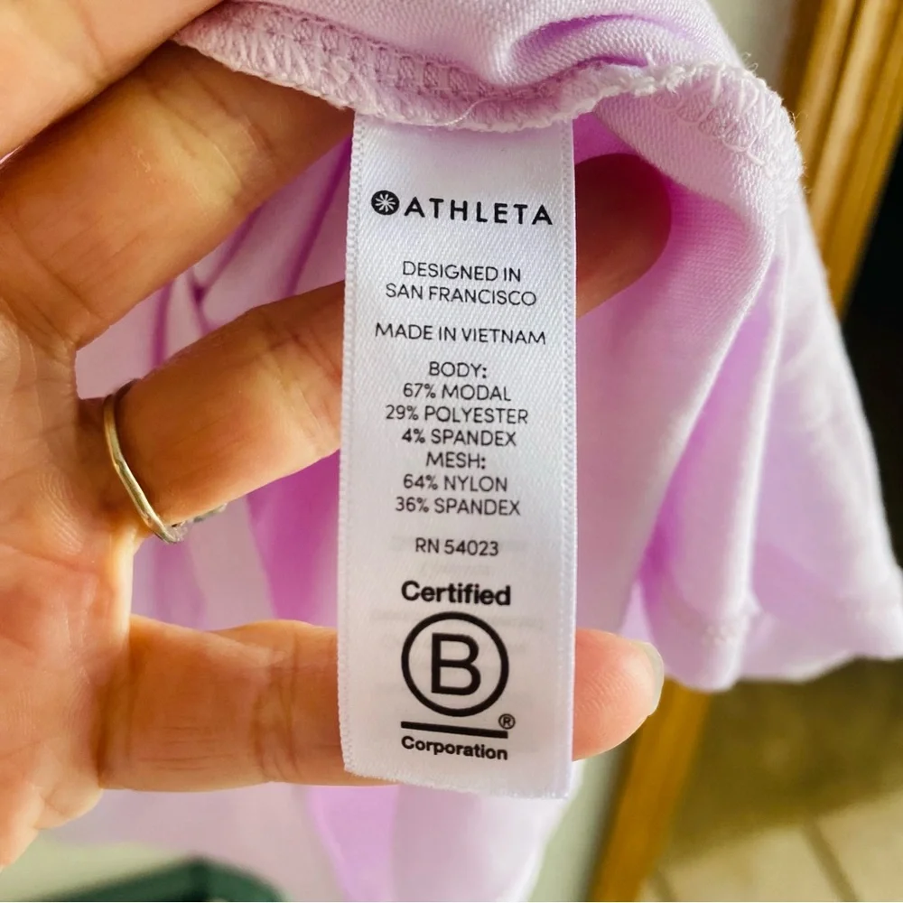 Athleta Cloudlight Hybrid Pink Tee Size Small - Picture 7 of 8